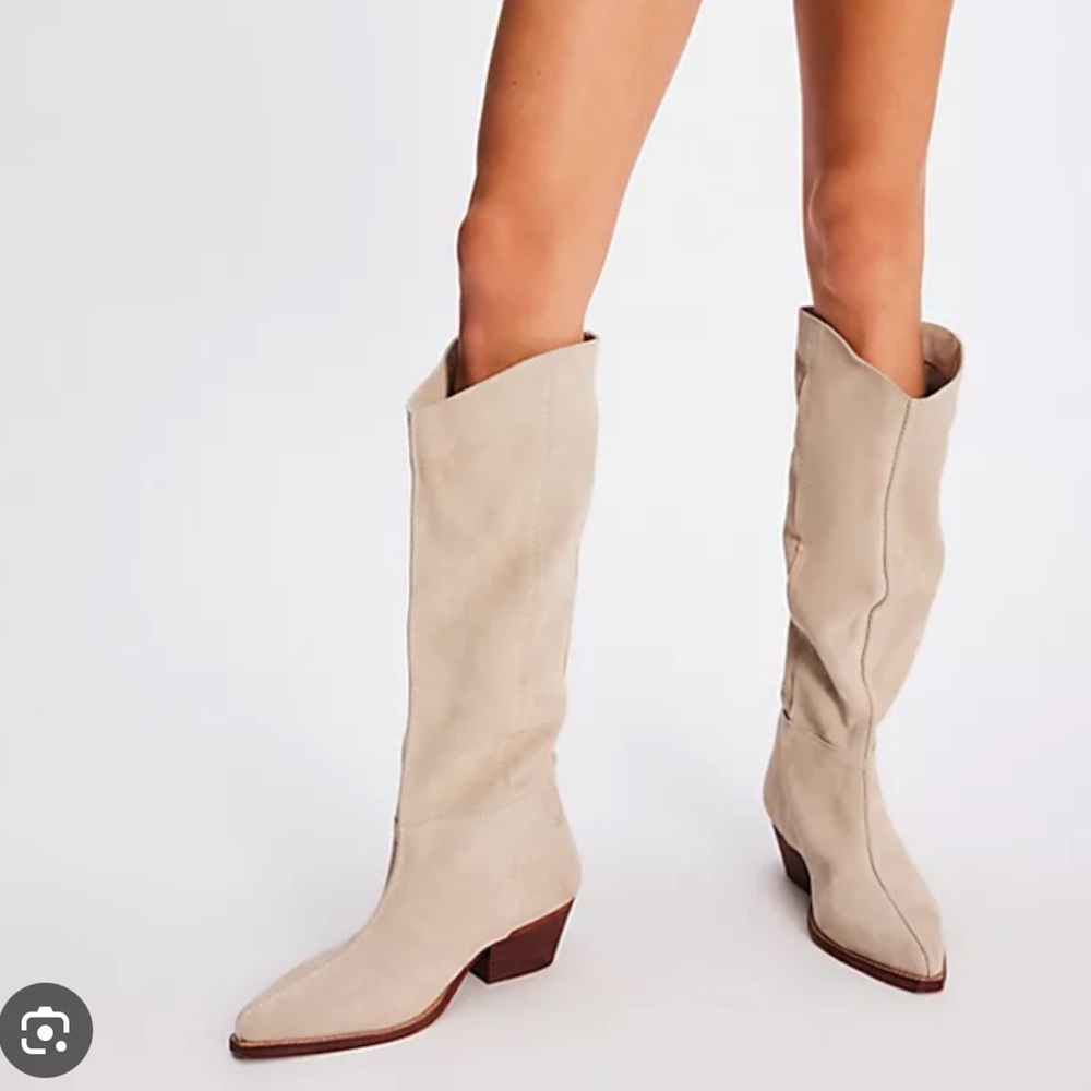 Free People extra slouch cream boots